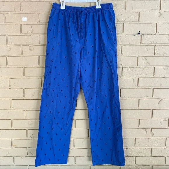 Polo Ralph Lauren Sleepwear Pajama Pants Mens Small S Navy All Over Pony Pockets