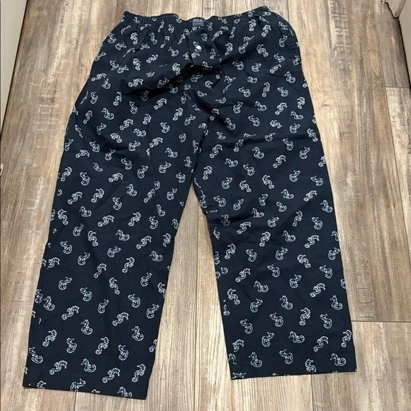 Polo Ralph Lauren navy cotton pajama pants seahorse print large