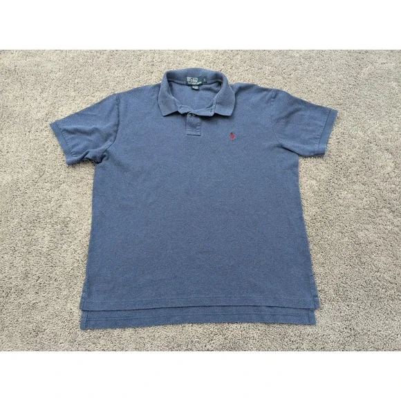 Polo Ralph Lauren‎ Polo Shirt Mens Large Short Sleeve Logo Golf Blue Preppy