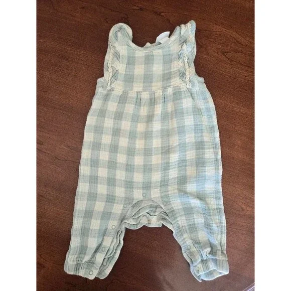 3-6 Month Girls Plaid Playsuit