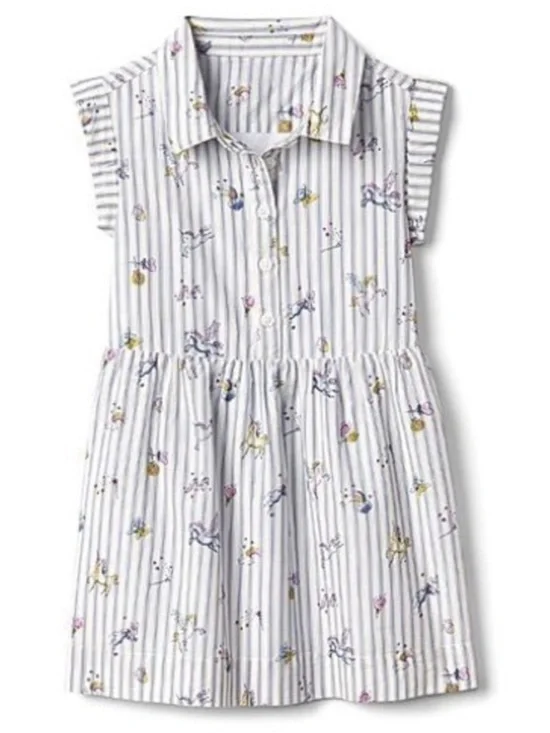 GAP Baby Unicorn Stripe Cotton Dress 12-18 Months
