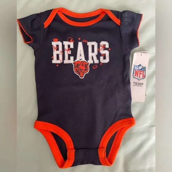 NWT NFL Chicago Bears Navy Blue Baby Onesie Size 3-6 Months