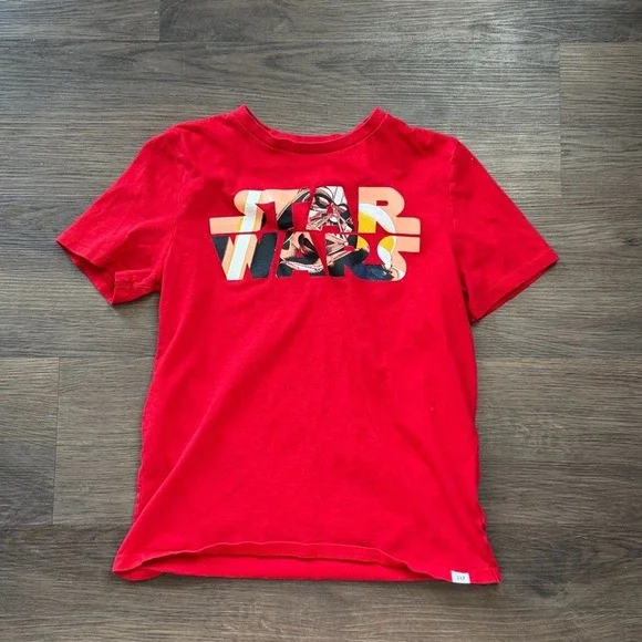 Gap Kids Star Wars Darth Vader Graphic Tee Red Short Sleeve Shirt Boys Size L 10
