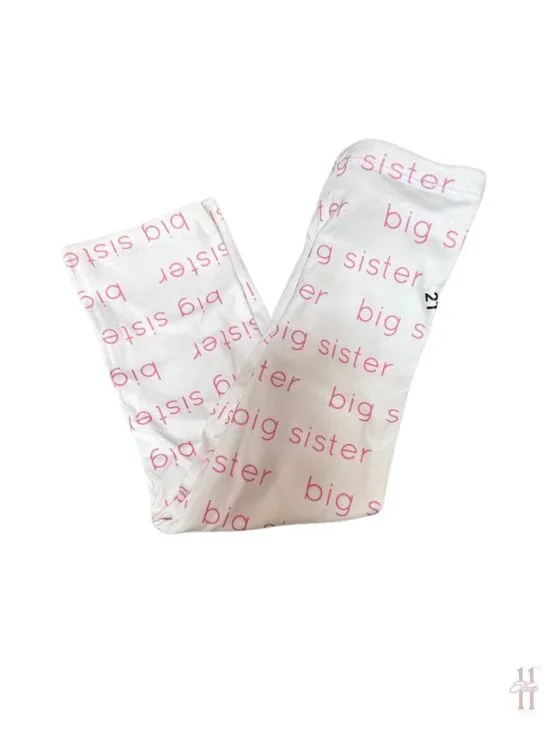 NEW Jennifer Ann Big Sister Pink and White Pajama Pants - 4T