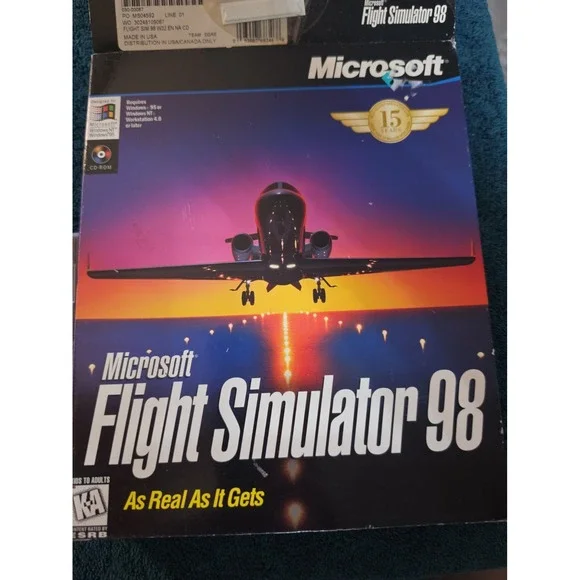 Vtg Microsoft Flight Simulator 98 (PC CD-ROM, BIG BOX 1998)