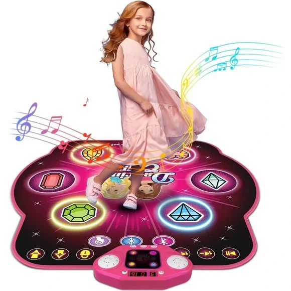 Electronic Dance Mat Toy w/ Music & Lights for Girls Ages 3–12 Interactive Pad‎