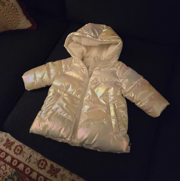 Gap Baby 6-12months Cold Control Max White Iridescent Parka
