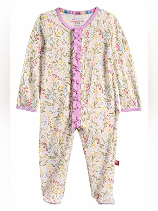 Newborn Magnetic Me Ashleigh Ruffle Footie