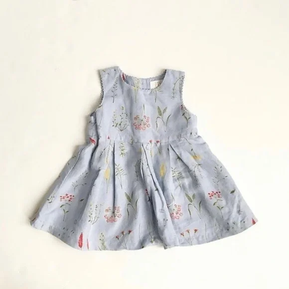 ViNtage Baby gap linen blend floral dress M(6-12m)