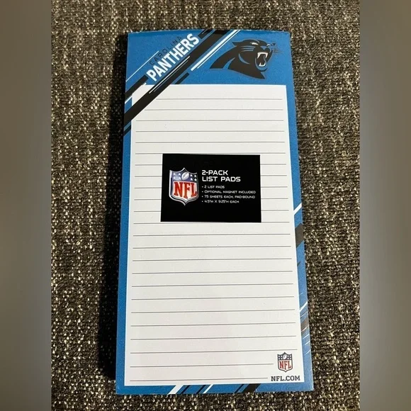 NWT Carolina Panthers 2 Pack List Pads