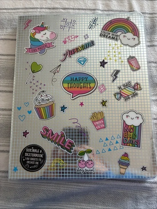 Rainbow Notebook Party Decals - Multicolor