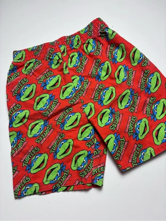 VTG Boys TMNT Teenage Mutant Ninja Turtles boxer shorts M 5/6 Leonardo vintage