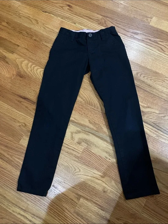 GAP Kids Black Casual/School Chino Pants Sz 8 Adjustable Waist 23” Inseam EUC