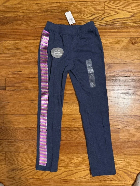 Brand New Gap Girls Navy Leggings with Flip Sequin Sides - Size Small