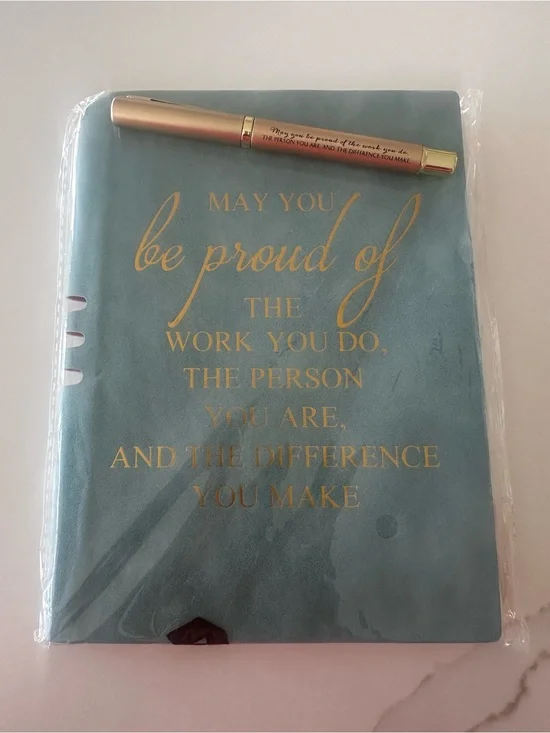 Leather Journal/Notebook with Matching Gold Pen