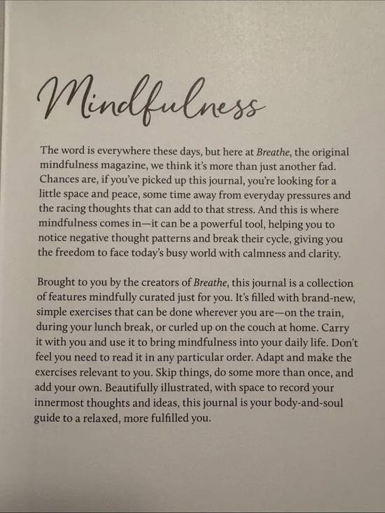 Breathe Mindfulness Hardcover Journal 🆕