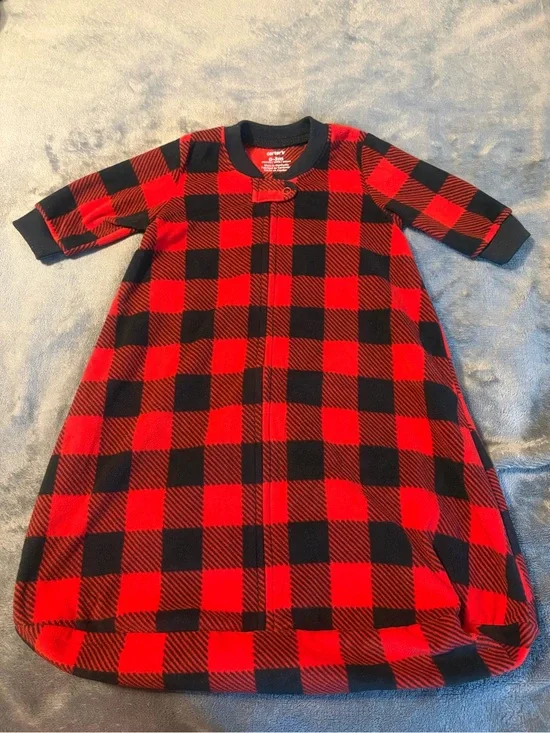 Carter's Red and Black Buffalo Plaid Sleep Sack 0-3 Months
