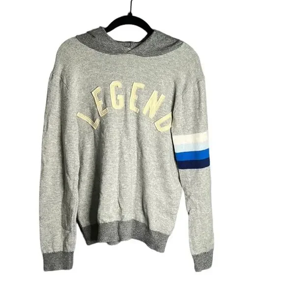 Gap Kids Boys Gray Hooded Sweater With Legend on Front XXL (13-14)