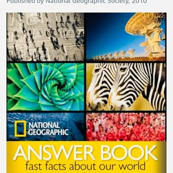 #0990**National Geographic Answer Book with Vibrant Yellow and Blue Cover