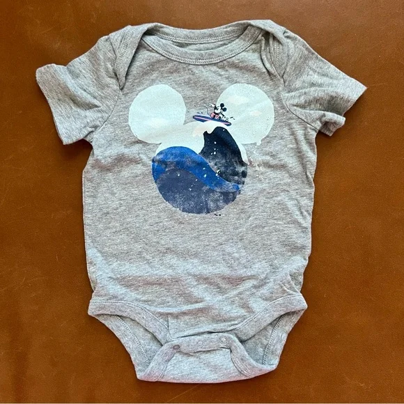 DISNEY x GAP Baby Mickey Mouse Surf Onesie, 3-6mo