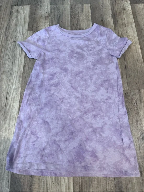 Kids Lavender Tie-Dye Short Sleeve Dress Gap size 6