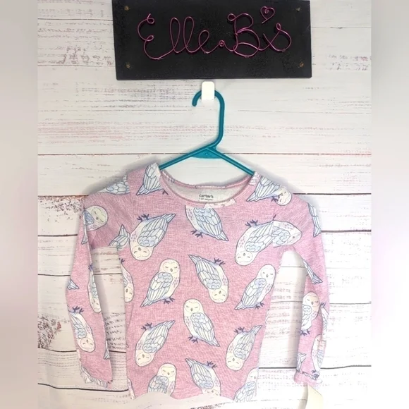 NWT Carter's Long Sleeve Owl Pajama Top 6