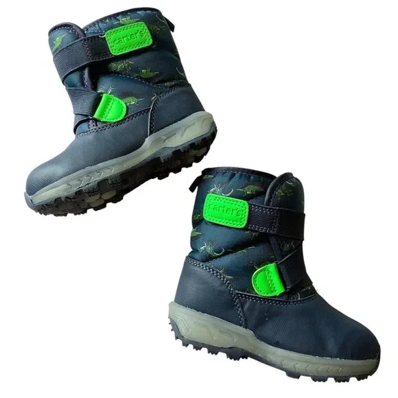 Carters Legolas‎ Boys Dinosaur Print Winter Snow Boots Size 7M