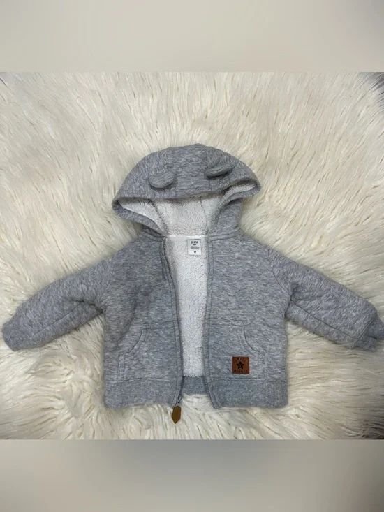 Carter's Heather Gray Sherpa-Lined Hooded Jacket with Ear Details