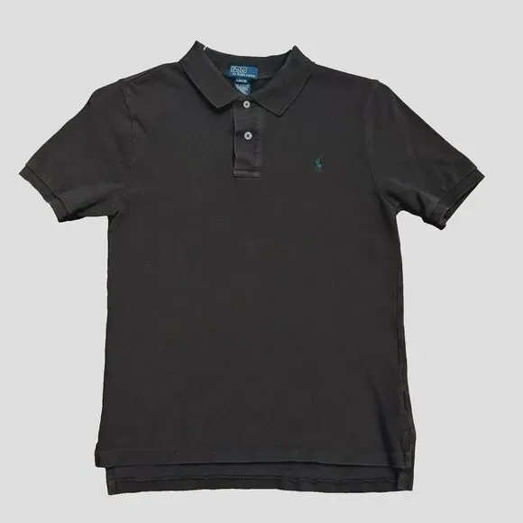 Polo Ralph Lauren Boy's 14/16 Shirt Short Sleeve Brown 100% Cotton Golf Tennis
