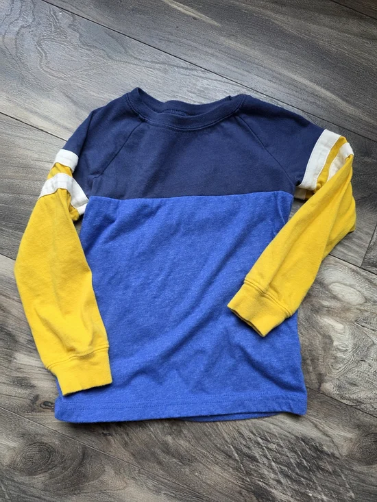 Carter's Colorblock Long-Sleeve Tee - Navy, Royal Blue & Yellow
