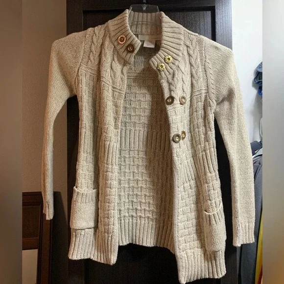 Kaisley Cardigan Sweater, Being Gold