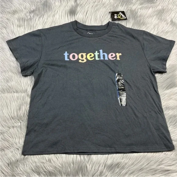 Art Class Girls Gray Together Boxy T Shirt Size Large