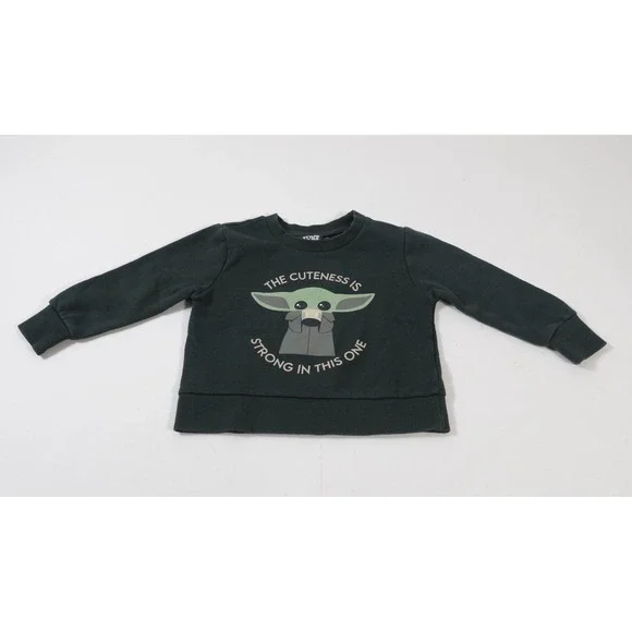 Star Wars Sweatshirt Unisex 18M Green Baby Yoda Grogu Graphic Pullover Fleece‎