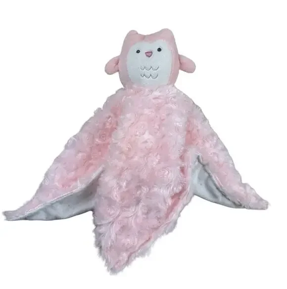Carters Just One You Pink Swirls Owl Baby Plush Security Blanket Lovey 68025