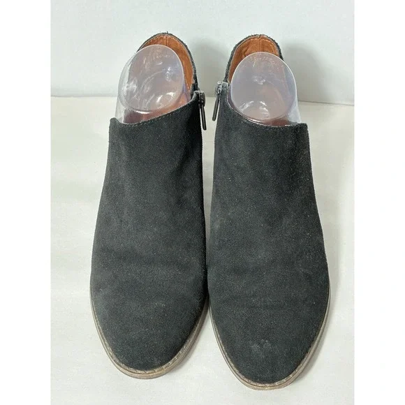 Lucky Brand LP-FRANKELA Ankle Booties‎ Sz 8 Black Side Zip Genuine Leather