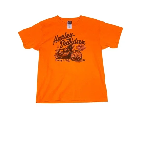 Harley-Davidson Kids‎ Orange Graphic T-Shirt Youth Large San Diego California L