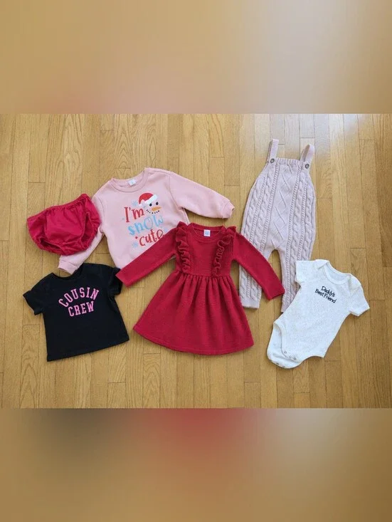 Carter's Pink and Red Girls Top & Dress Lot