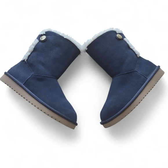 Koolaburra by UGG Women’s Boots Size 7‎ Navy Suede Faux Fur Lined Style 10201