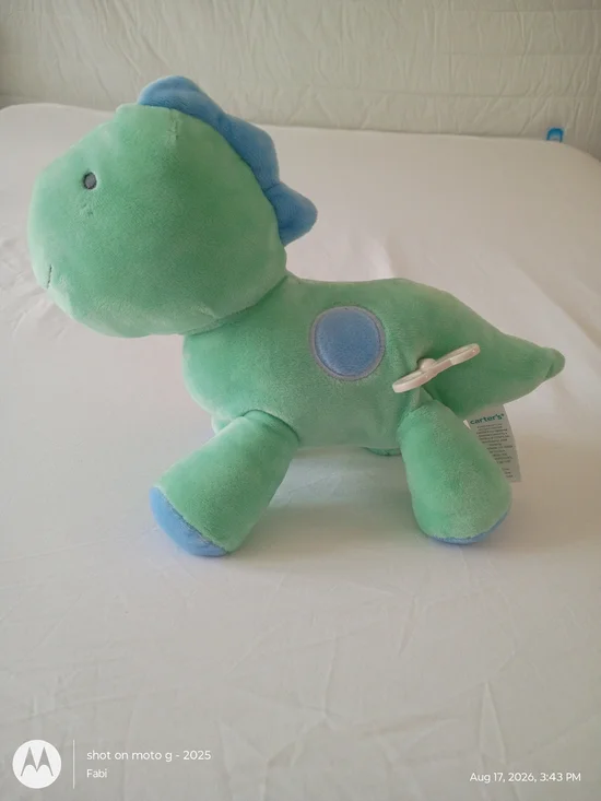 2023 Carters Wind Up Musical Baby Green Dinosaur Plush Toy Head Moves