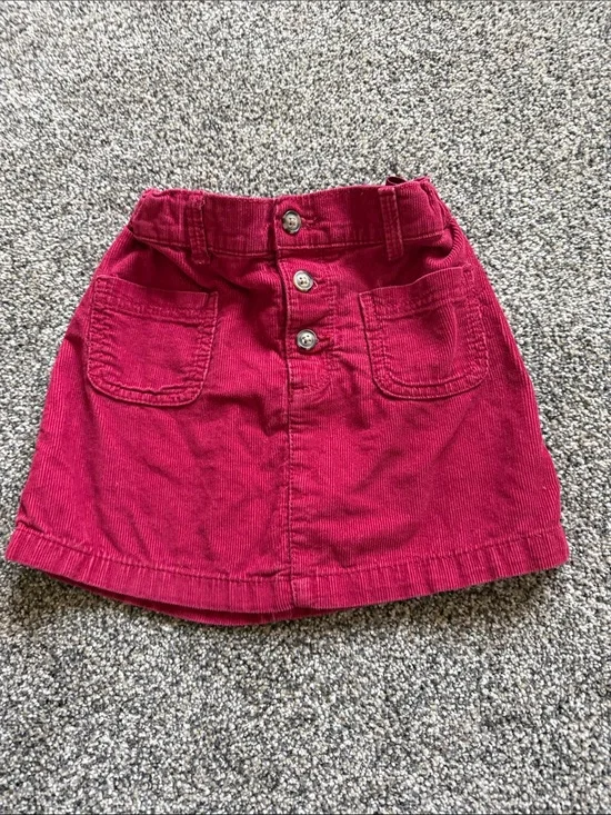 Carter's Deep Pink Corduroy Button-Front Skirt