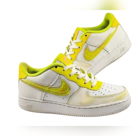 Nike  Air Force 1 LV8 Sneakers White Acid Wash Green Size 6.5Y/ Womens Sz. 8