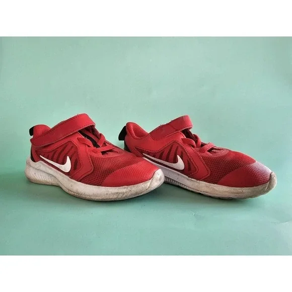 Nike‎ Downshifter 10 University Red White Kids Sneakers CJ2068-600 Size 9C