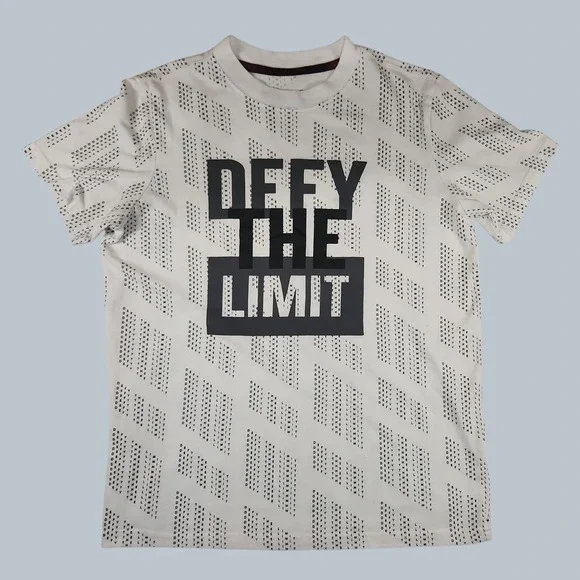 Xersion Boys Size M 10/12 Husky White Defy The Limit Quick Dri Athletic Graphic