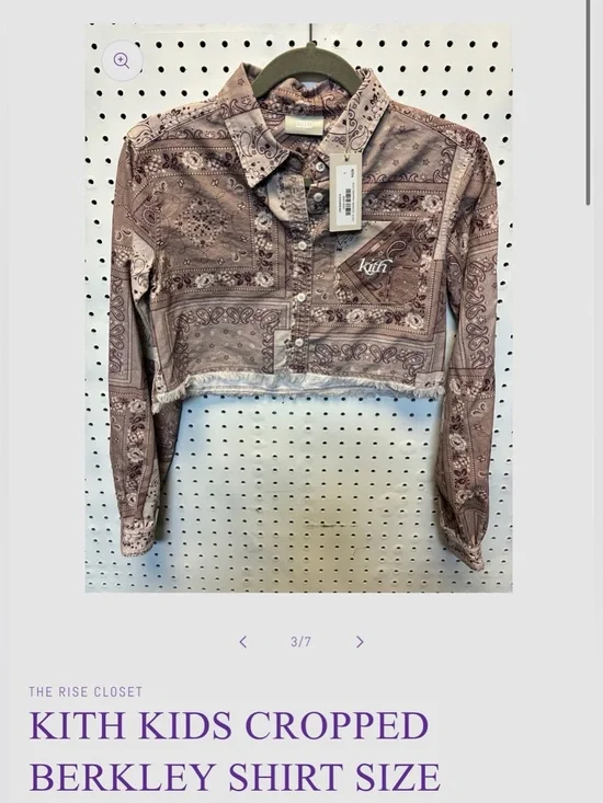 Kith Cropped Bandana-Print Shirt Jacket in Dusty Mauve