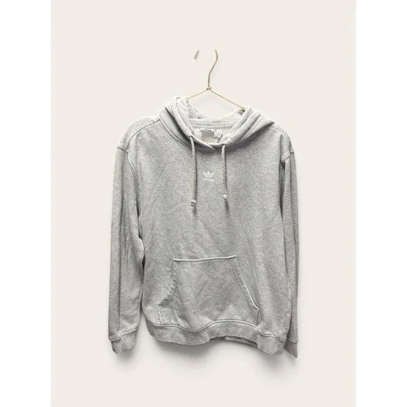 Adidas Originals Youth Trefoil Hoodie Gray Fleece Sweatshirt Size M 12-14