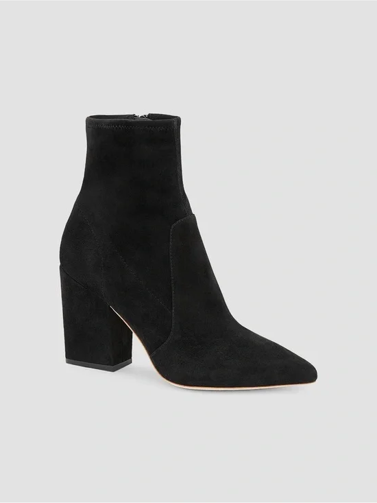 Loeffler Randall Isla Black Suede Pointed Toe Ankle Boots Size 9 NIB