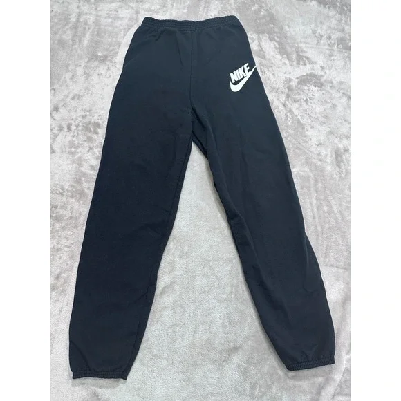 Nike Joggers Boys Size L Black Tapered Fit Cotton Blend Athletic Sweatpants EUC