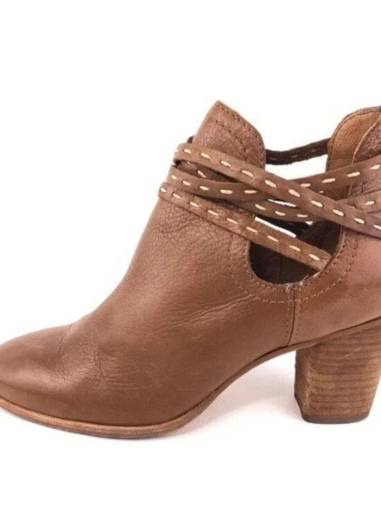 Frye Naomi Pickstitch Leather Booties Size 9.5