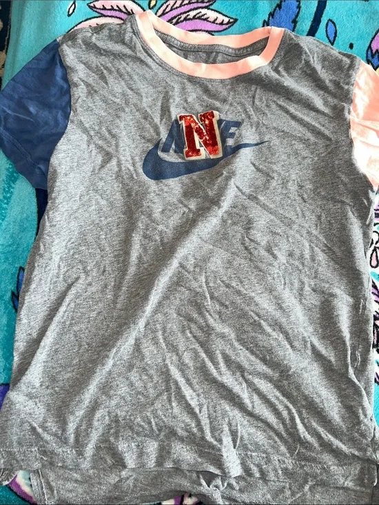 Nike Girls XL with Blue Swoosh and Pink Trim