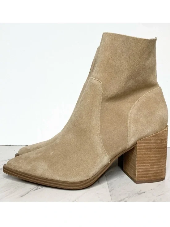 Steve Madden Calabria Tan Suede Heeled Bootie 10M
